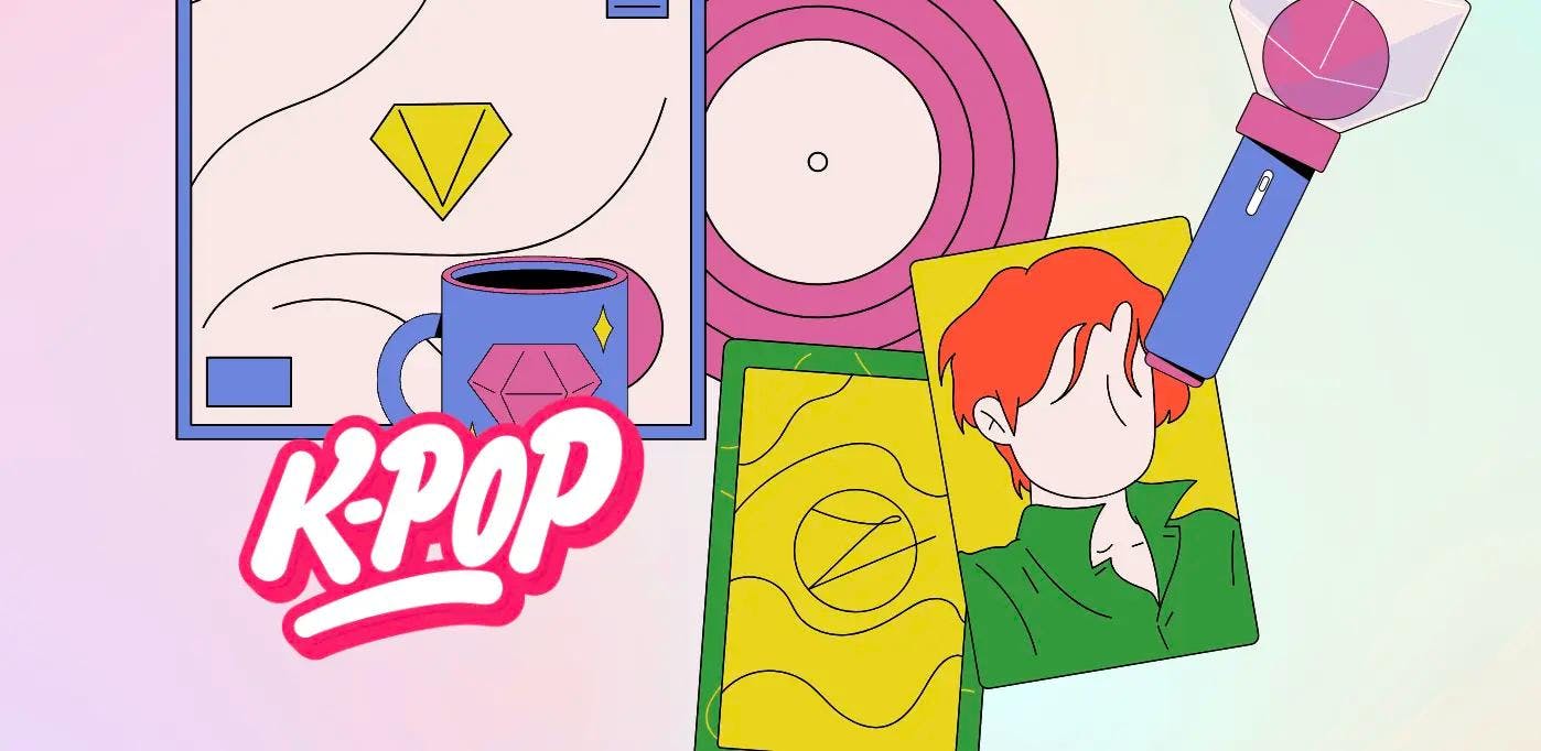 Vector art of Kpop merchandise that can be bought from Kpop stores