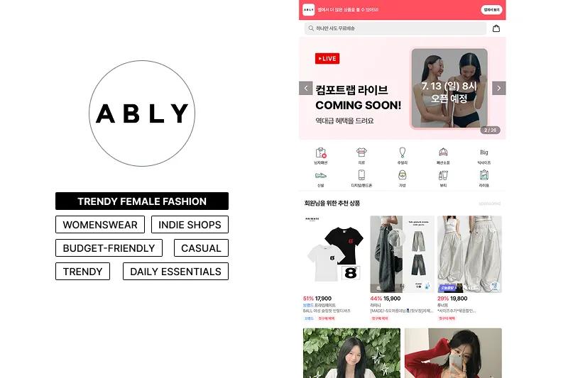 Ably female fashion app to shop Korean clothing online