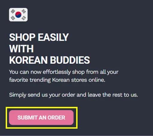 Where to place an order at KoreanBuddies