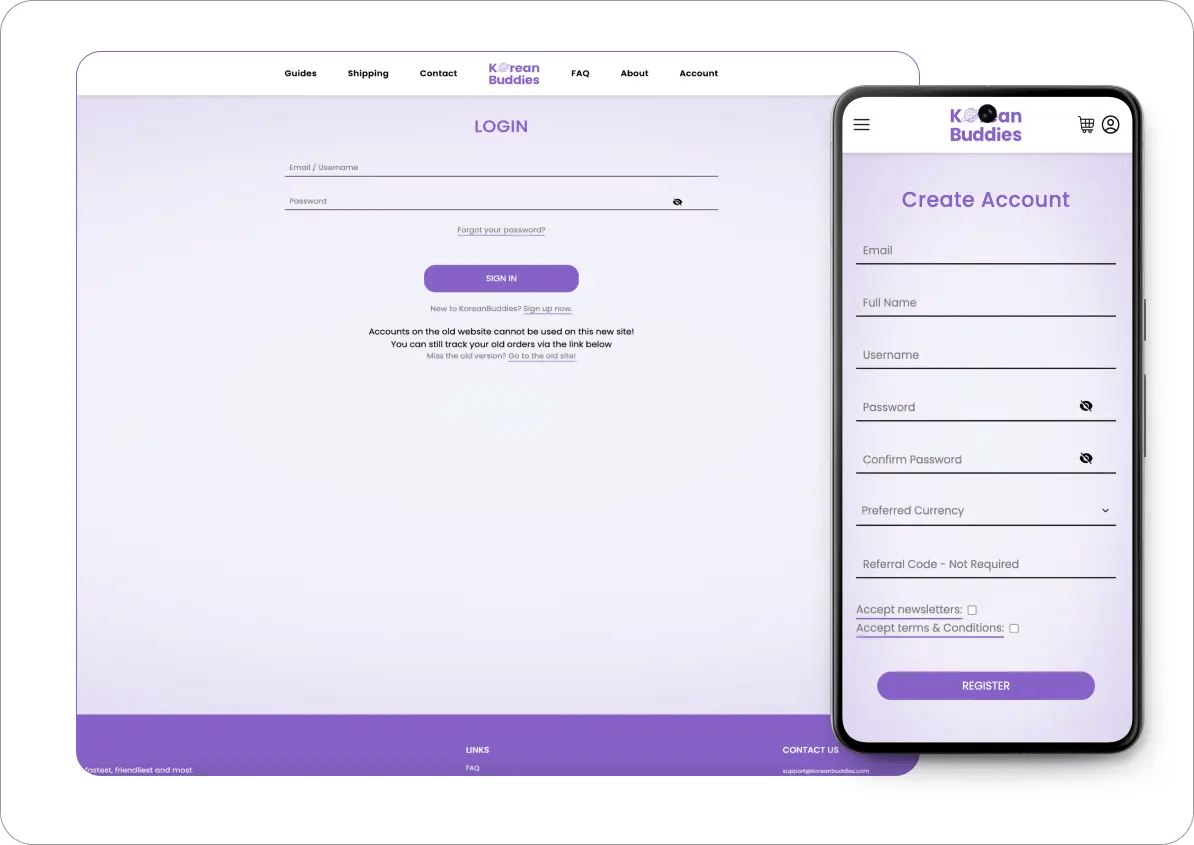 Create a KoreanBuddies account