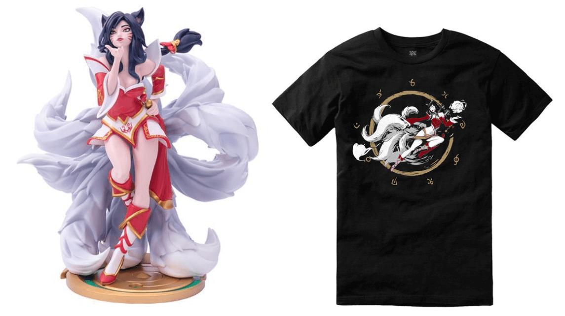 Ahri figure and t-shirt