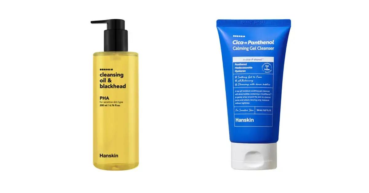 Hanskin PHA Cleansing Oil & Cica Panthenol Calming Gel Cleanser