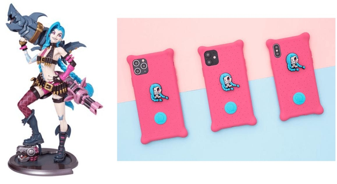 Jinx figure and phone cases